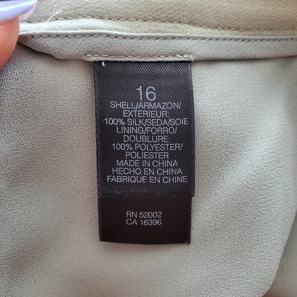 Liz Claiborne Collection Vintage Tan Silk Straight Pencil Skirt 16 - Picture 8 of 8